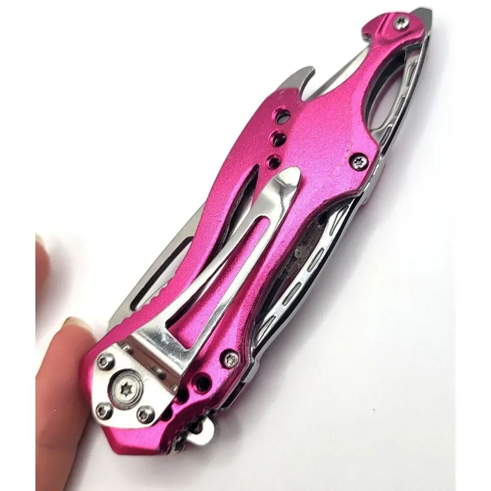 Pink Tac Force Speed Sterimodel Stainless Steel USA Design 5in